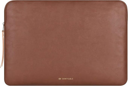 Comfyable Leather Laptop Sleeve Compatible with 16 Inch MacBook Pro M4 2024 & 15 Inch MacBook Air M4 M3 M2 2025, Brown