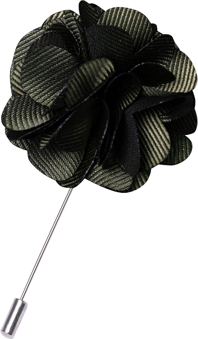 JEMYGINS Mens Striped Tie and Lapel Pin Necktie Pocket Square with Tie Clip Sets for Business Casual 4PCS