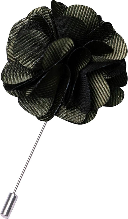 JEMYGINS Mens Striped Tie and Lapel Pin Necktie Pocket Square with Tie Clip Sets for Business Casual 4PCS