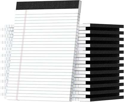 Legal Pads 8.5 X11.75, Narrow Ruled Notepads, 24 Pack, 30 Sheet/Pad, White Legal Pads, Tear Off Notepad, Perforated Writing Pad, Notebook Paper College Ruled, Notepads for Office Home School, Notepad