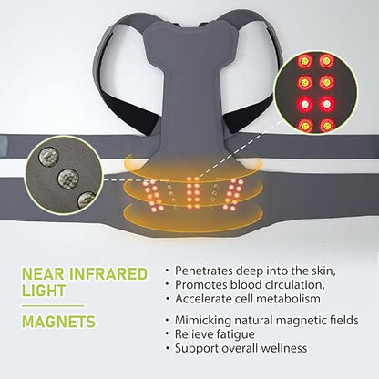 Infrared Heating Back Brace with Magnetic Support for men and women – Adjustable Waist Belt, Yoga-Grade Fabric, Lumbar Support, Invisible Wear Design, for Posture Correction and Pain Relief