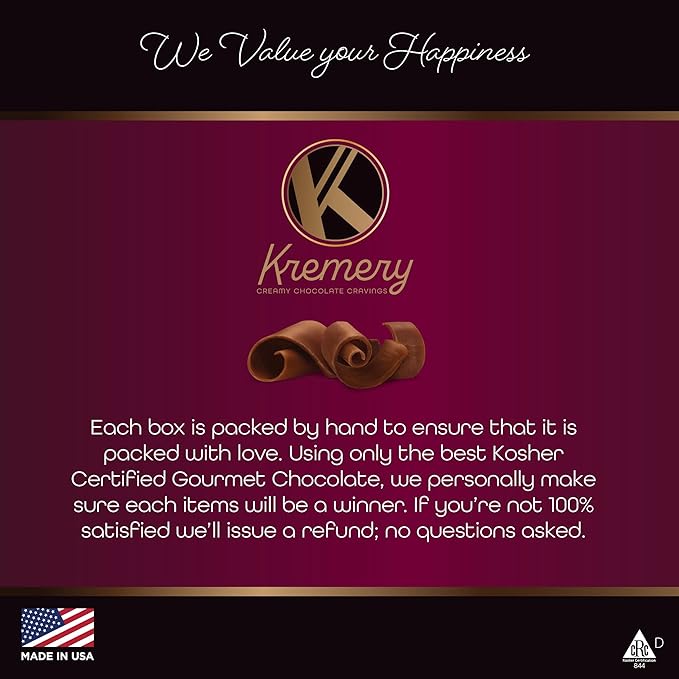 KREMERY Creamy Chocolate Cravings - Birthday Treats, Chocolate Covered Sandwich Cookies & Cream Gift Basket, in Gift Box + Greeting Card (12 Cookies, Assorted Sweet Toppings) Food Assortments USA Made