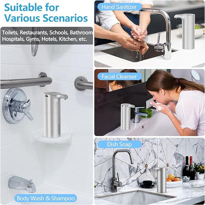 YIKHOM Automatic Liquid Soap Dispenser, 15.37 oz Touchless Dish Dispenser with Waterproof Base, 5 Adjustable Soap Volume Hand Soap Dispenser, Sensor Soap Pump for Kitchen Bathroom Office Hotel