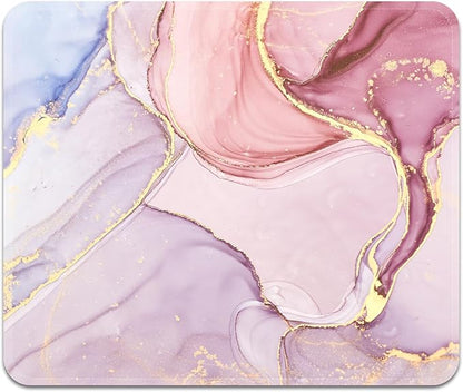 Square Mouse Pad with Stitched Edge, Premium Mousepad Washable Cloth. Computer Mouse Pad with Non-Slip Rubber Base, Mouse Pads for Computers Laptop Mouse 9.25x7.75x0.12 inch-Colorful Marble