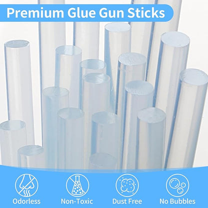 Mini Hot Glue Sticks Bulk, Clear Glue Gun Sticks for Metal, Wood, Glass DIY Art Craft & School Projects Craft, Bond (90 Pcs 8" X 0.27")