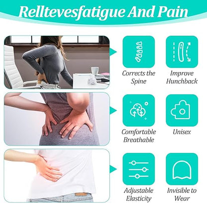 Posture Corrector Adjustable Comfortable Back Brace Lightweight Breathable Upper Straightener Support for Women Men Lower Back Shoulder Clavicle Neck Hunchback Pain Relief