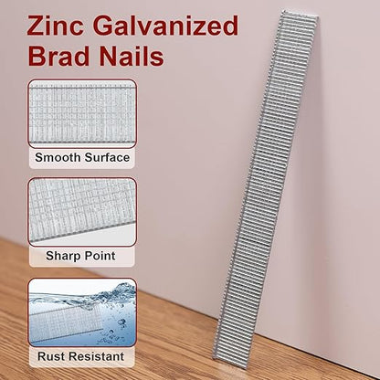 18 Gauge Brad Nails, 6000 Counts 5/8-inch 18 GA Brad Nails, Galvanized Nails for Nail Gun, Finishing Nail Gun Nails for Pneumatic, Electric Brad Nailer Gun