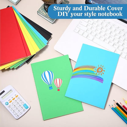 Mimorou 100 Pcs Kraft Notebook Journals 5.5 Inch x 8.3 Inch A5 Softcover Notebooks Bulk for Writing Sketch Office Notepad with 60 Pages 30 Sheets (Multicolor,Lined)