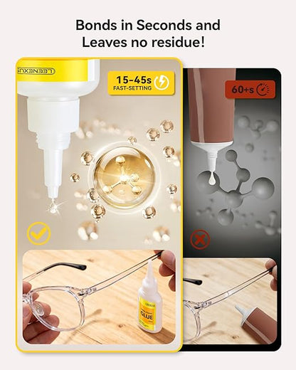 Super Glue Clear Liquid, 40ML/1.35fl oz【Dual Molecular Action & Deep Micro-Penetration】Super Strong CA Glue for Wood Plastic Metal Etc, Thin Low-Viscosity Cyanoacrylate Instant Glue Quick Dry