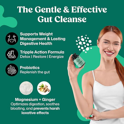 ColonBroom 15 Day Colon Cleanse & Detox Cleanse for Weight Loss with Probiotics & Magnesium to Support Digestion, Reduce Bloating & Boost Metabolism - Gentle & Effective Gut Detox for Women
