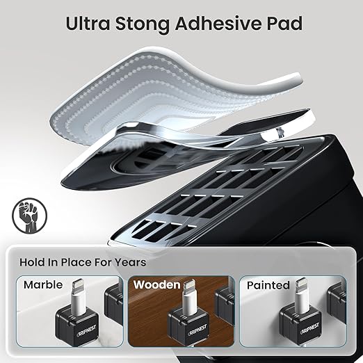 Magnetic Cable Clips 8 Pack Adhesive Cord Clips for Desk Wall Nightstand and for car Compact Cable Holders for Charging Cords