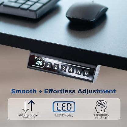 VIVO Large Electric 83 x 30 in Standing Desk, Memory Height Adjustment, 1B Series, Rustic Vintage Brown Top Black Frame, DESK-KIT-1B8N