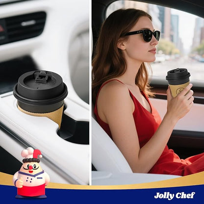 JOLLY CHEF 100 Count 10 oz Coffee Cups with Lids, Sleeves and Stirrers for Home, Office, Kitchen, Cafes, Disposable Hot Paper Cups for all Kinds of Beverages
