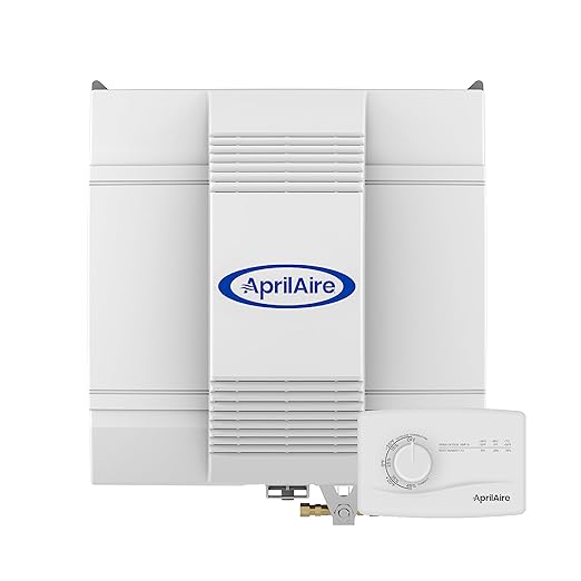 AprilAire 700M Whole-House Fan Powered Humidifier, Manual Control, Large Capacity, Up to 5,300 Sq. Ft., 18GPD, Gray