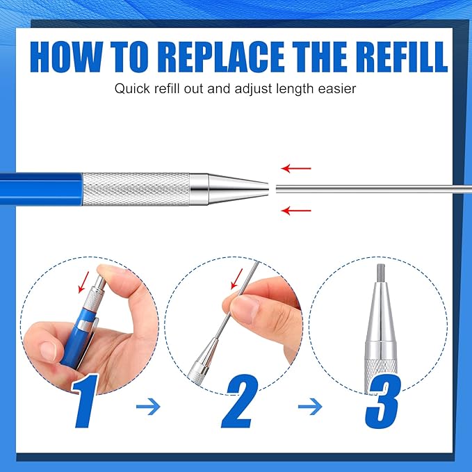 2 Pcs Welders Pencil with 48 PCS Round Refills Mechanical Pencils Metal Welding Marker for Tube Pipe Fitter Welder Steel Construction Woodworking (Sliver, Black)