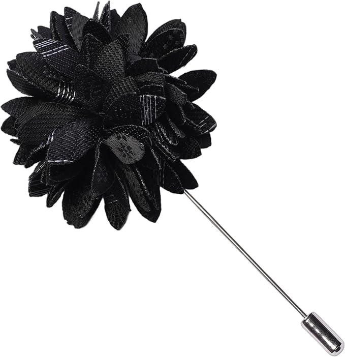 GUSLESON 3.15"（8cm） Mens Floral Tie and Lapel Pin Necktie Hankerchief Cufflinks Set for Men