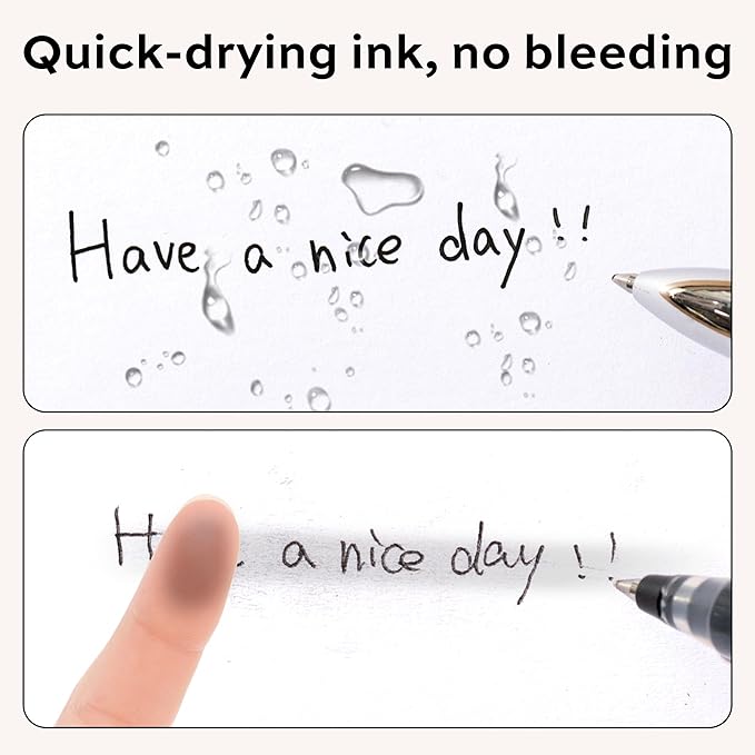 deli Gel Pen Refills, 30 Pcs Retractable Pen Refills Black Ink, Medium Point 0.7mm, Smooth Writing, Fast Dry, No Bleed for Journaling Note Taking, Home School Office Supplies