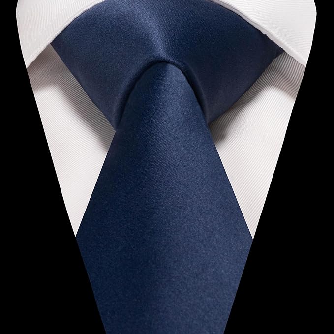 RBOCOTT Solid Color Tie and Pocket Square Hankerchief with Lapel Pin Set for Men