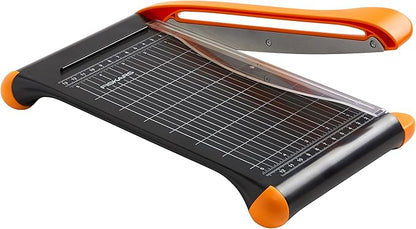 Fiskars Recycled Bypass Guillotine Paper Cutter - 9" Cut Length - Craft Paper, Cardstock and Photo Trimmer - Suitable for Traveling - Self-Sharpening Blade