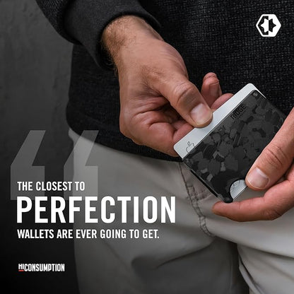 The Ridge Wallet for Men - Slim Minimalist Compact Wallet and Card Holder, RFID Protected Front Pocket Wallets with Integrated Money Clip (Forged Carbon)
