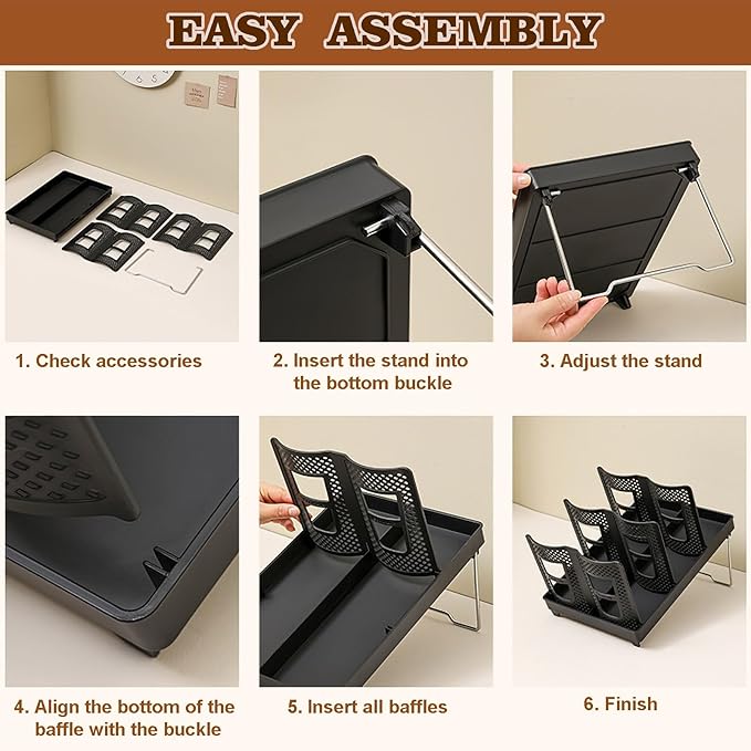 6 Slots Cup and Lid Holder, Disposable Paper Cup Dispenser with Stand, Coffee Cup and Lid Storage Organizer for Coffee Station Bar Office Home Countertop Breakroom Restaurant