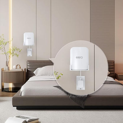 EDUP Wall Mount for eero Pro 7, Space-Saving Holder with Cable Management, Compatible Only with eero Pro 7, for Wall & Outlet Mounting- Includes Screws & Quick Start Guide (White, 1 Pack)
