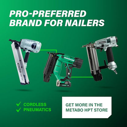 Metabo HPT Wide Crown Stapler, Pro-Preferred Pneumatic Power Nailers, Lathing Tool for Sheathing & Insulation, Quick Response, 16 Gauge, Up to 150 1" Wide Crown Staples, Length 1" to 2", N5024A2