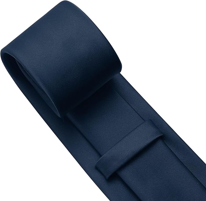 KOOELLE Men's Ties Solid Pure Color Plain Neckties Formal Black Ties For Men