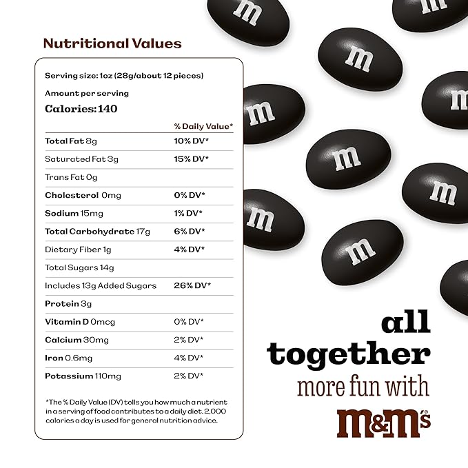M&M’S WORLD Peanut Black Chocolate Candy-2lbs of Bulk Candy in Resealable Pack for Easter,Candy Buffet,Birthday Parties,Theme Meetings,Candy Bar,Sweet Stuff for DIY Party Favors or Edible Decoration