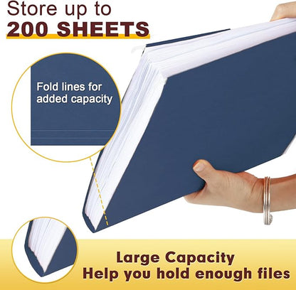 HERKKA Hanging File Folders, 30 Pack Reinforced Letter Size Hanging Folders, Designed for Bulky Files, Filing Cabinet, 1/5-Cut Adjustable Tabs (Blue)