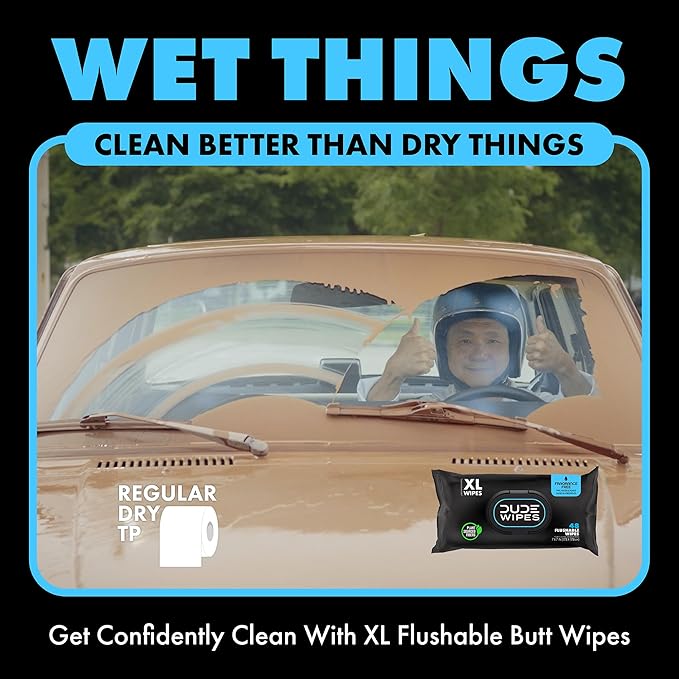 DUDE Wipes - Flushable Wipes Travel Pack, 108 Count - Extra Large - Unscented - with Vitamin E & Aloe - Septic and Sewer Safe (Pack of 72)