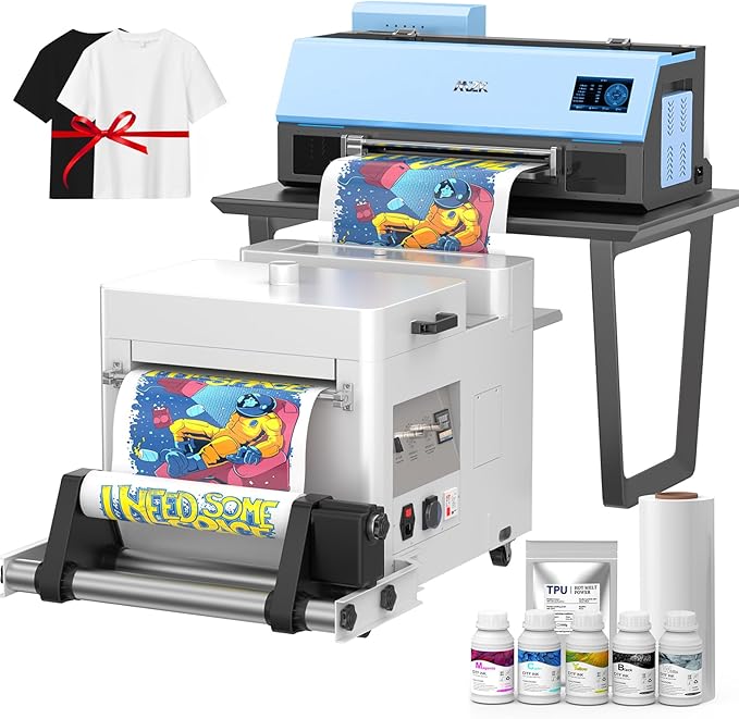 MZK A3 Pro XP600 DTF Printer,Automatic Time Cleaning Maintain printhead+Ink Anti-Clog Design 2X Faster,13+" DTF Film,5" LED Touch Screen,Dual Ink Level Alert,Film Cutter,Gift Ink 2 Years