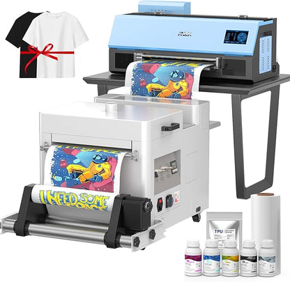 MZK A3 Pro XP600 DTF Printer,Automatic Time Cleaning Maintain printhead+Ink Anti-Clog Design 2X Faster,13+" DTF Film,5" LED Touch Screen,Dual Ink Level Alert,Film Cutter,Gift Ink 2 Years