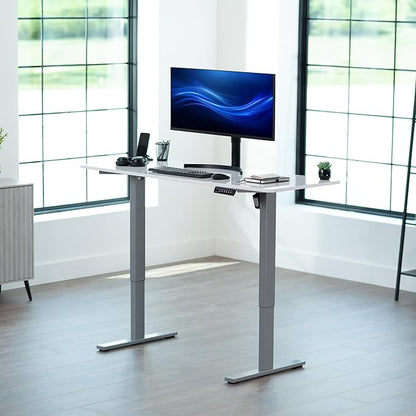 VIVO Electric Dry Erase 60 x 24 in Standing Desk, Memory Height Adjustment, 1B Series, Whiteboard Top Gray Frame, DESK-KIT-1G6WE