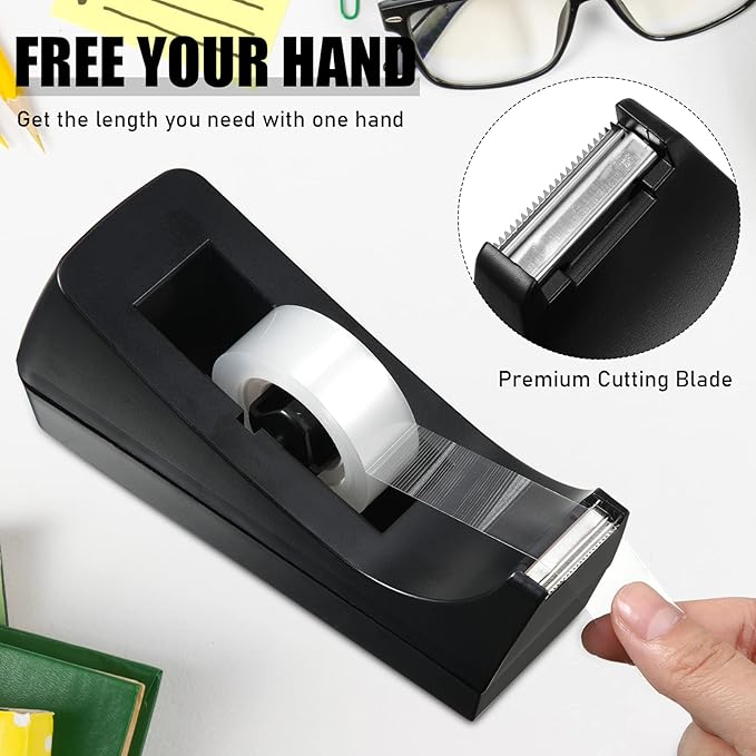 6 Pcs Tape Dispenser Staplers for Desk with Staples and White Tapes 25 Sheet Capacity School Office Stapler