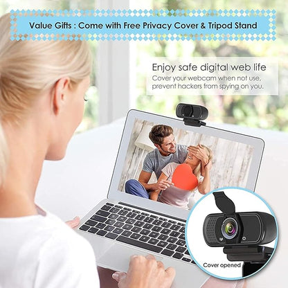 USB C Webcam for Switch 2 / PC: 1080P HD Web Cam with Mic,Computer Camera with Privacy Cover & Tripod Stand for MAC Desktop Laptop, Wide Angle Webcam Pro Streaming Web Camera for Skype/Teams/Webex