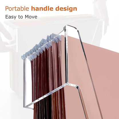 DINGHUO Hanging File Folder Frame, Legal Size Hanging File Organizer, Acrylic File Holder Filing Organizer Box Storage for Desk, Home Office, School - 1 Pack