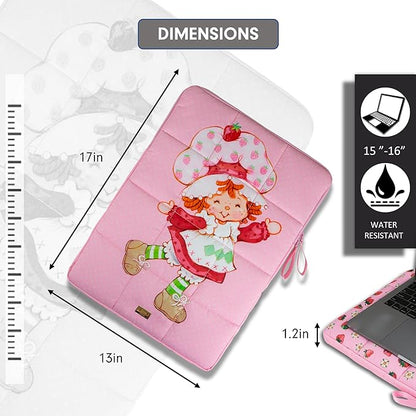 Sonix | Puffy Laptop Sleeve | 15-16 Inch, Quilted Pillow Puffer Laptop Carrying Case, Computer Sleeve | Strawberry Shortcake Vintage
