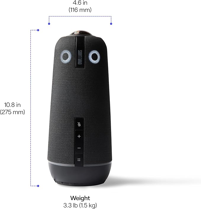 Meeting Owl 4+ 360-Degree, 4K Smart Video Conference Camera, Microphone, and Speaker (Automatic Speaker Focus, Smart Zooming, Noise Equalizing, Certified for Microsoft Teams)