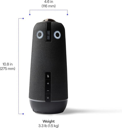 Meeting Owl 4+ 360-Degree, 4K Smart Video Conference Camera, Microphone, and Speaker (Automatic Speaker Focus, Smart Zooming, Noise Equalizing, Certified for Microsoft Teams)