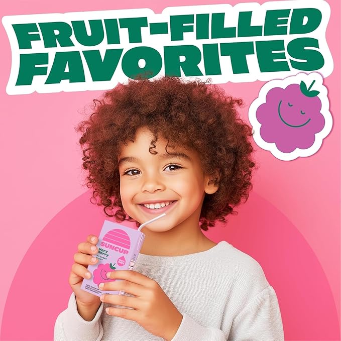 SunCup Juice - Fruit Punch (40 Pack) 4.23 oz Juice Box with Straw | 100% Fruit Punch Blend for Kids, Bulk Pack for School Lunches, Snacks, Parties, Classrooms, Home Use, Sports, and On-the-Go Drinks