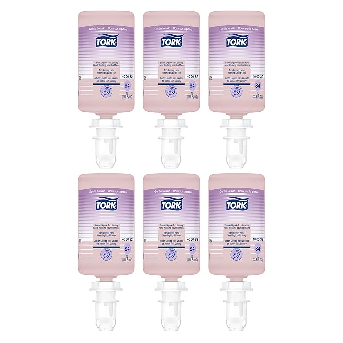 Tork Luxury Hand Washing Liquid Soap S4, Scented, 6 x 1L, 400032 (formerly 400012), 0.17 Fl Oz (Pack of 6)
