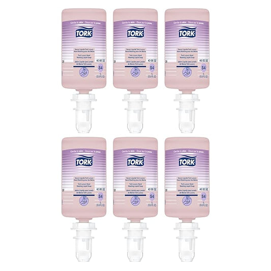 Tork Luxury Hand Washing Liquid Soap S4, Scented, 6 x 1L, 400032 (formerly 400012), 0.17 Fl Oz (Pack of 6)