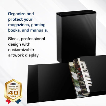 BCW Magazine File Holder - Black | Holds 20 Magazines | Magnetic Closure | Magazine Storage Box Holder | Magazine Box Ideal Organizer for Collectors and Storage Solution for Loose Magazines
