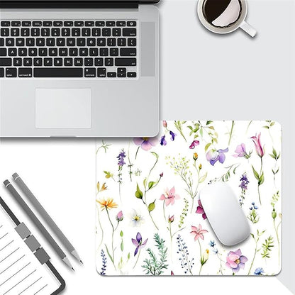 Square Mouse Pad Beautiful Flowers Plants 5, Personalized Premium-Textured Custom Mouse Mat Design, Washable Mousepad Cloth, Non-Slip Rubber Base Computer Mouse Pads for Wireless Mouse