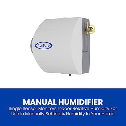 AprilAire 600M 17-gal. Whole-House Large Bypass Evaporative Humidifier with Manual Control for up to 5,000 sq. ft. + AprilAire Model 5843 Humidifier Installation Kit