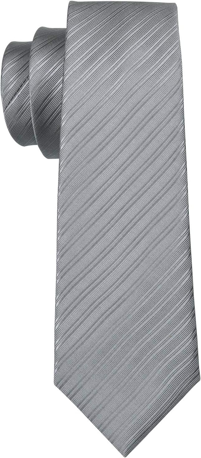Barry.Wang Tie Sets for Men Silk Solid Necktie Stain Ties Handkerchief Pocket Square Cufflinks Wedding Business Dyed