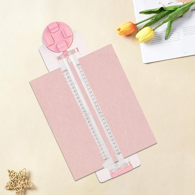 Paper Trimmer - 4 in 1 Portable Precision Cutter, Heavy Duty Paper Slicer, Side Ruler with Adjustable Guide, Portable Slicer for Label Card Photo Cardstock Home Office School Students Teacher