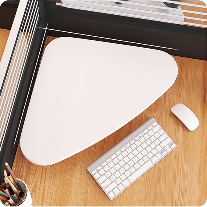 Corner Monitor Stand Desk Corner Computer Screen Stand for Cubicle, Ergonomic Triangle Monitor Organizer for Storage Keyboard ＆ Mouse, Desktop Laptop Stand(Color:Black Walnut)