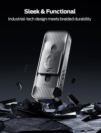 MOVE SPEED 128GB Solid State Drives with Dual Ports & Push-Pull Design — 560MB/s Read Speed, Type C + USB 3.2 Drive Portable ssd for iPhone 15/16/Android/Mac